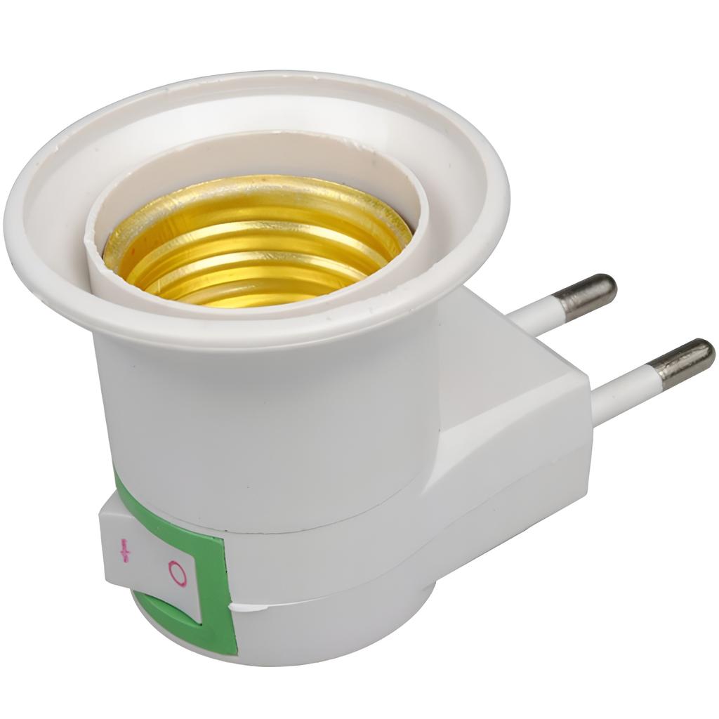 Adapter przejściówka 230v e27 na żarówkę wyłącznik