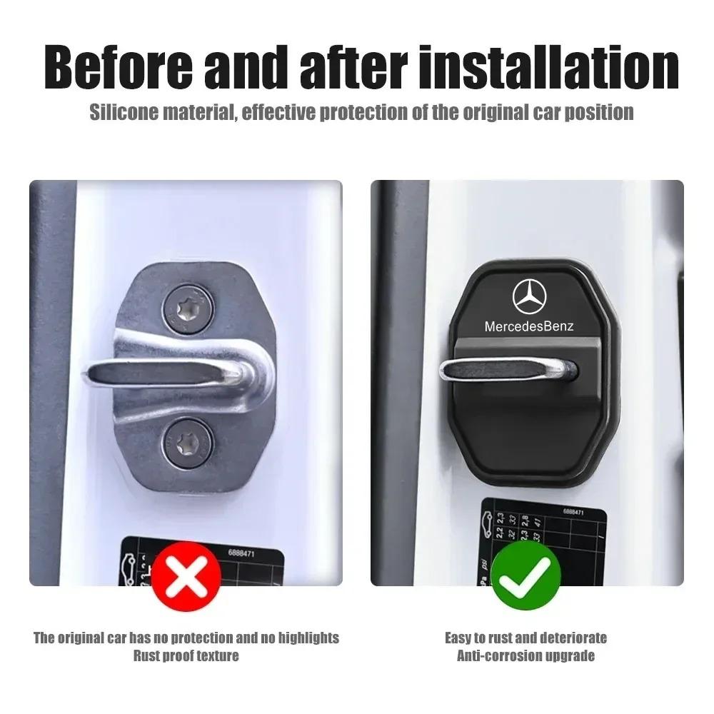 Car shock absorber pad Mercedes Benz AMG W204 W213 W205 W211 W176 W164 CLA Car door silicone lock buckle protective cover DN6