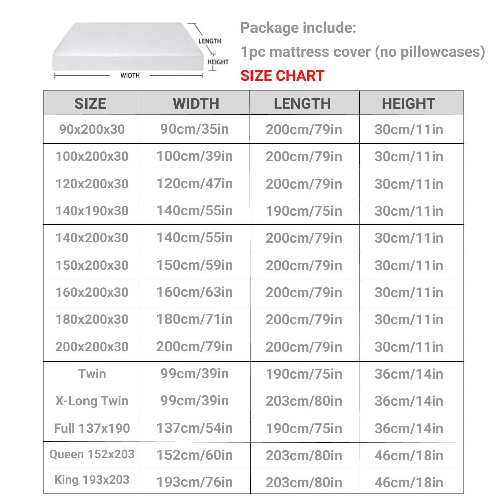 Водонепроницаемый наматрасник на молнии Мягкий и дышащий Бесшумный чехол для матраса для односпальной или двуспальной кровати, размера Квин/Кинг