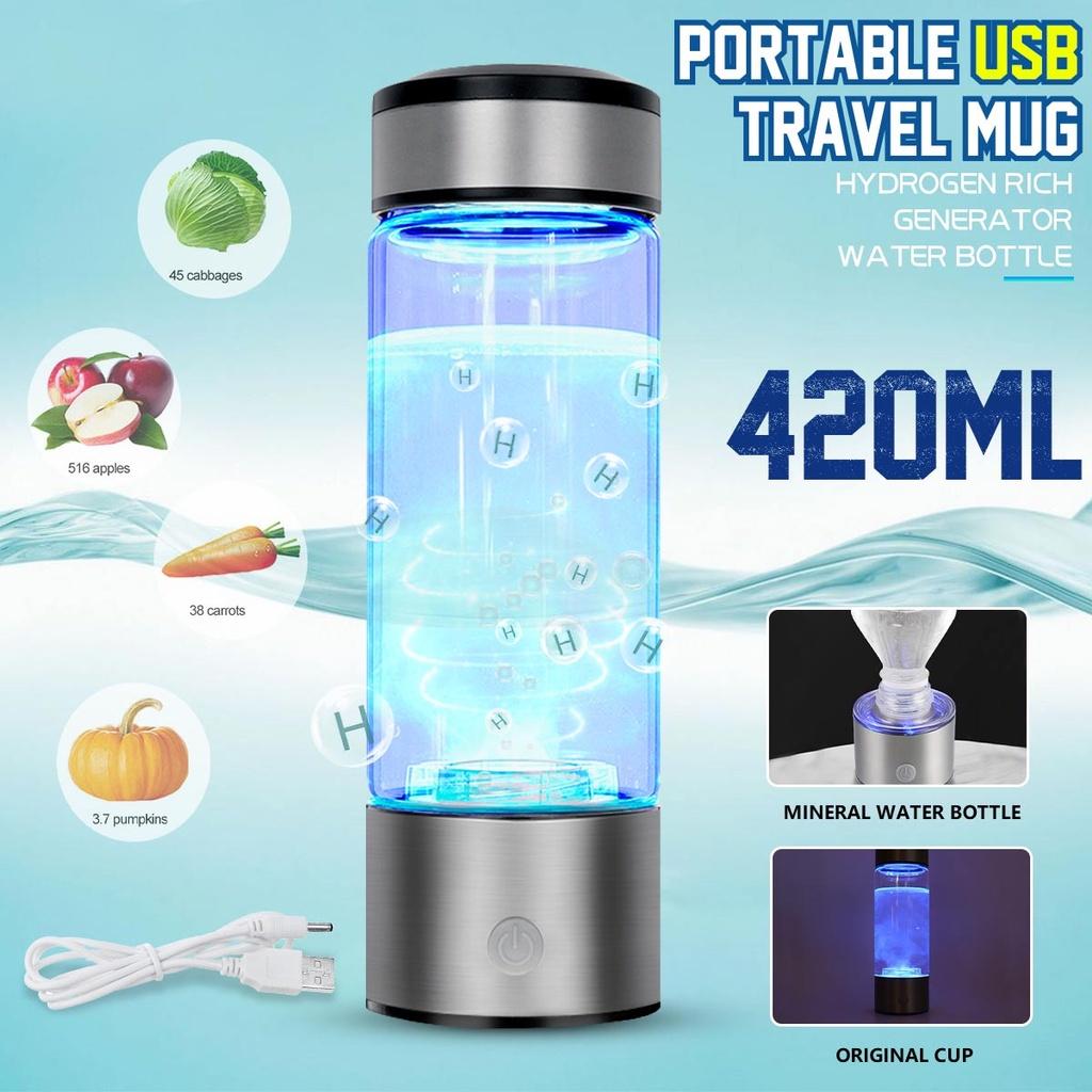420 мл, 3 минуты, портативный ионизатор для чашки с богатой водородом водой, генератор супер антиоксидантов, ОВП, перезаряжаемая водородная бутылка