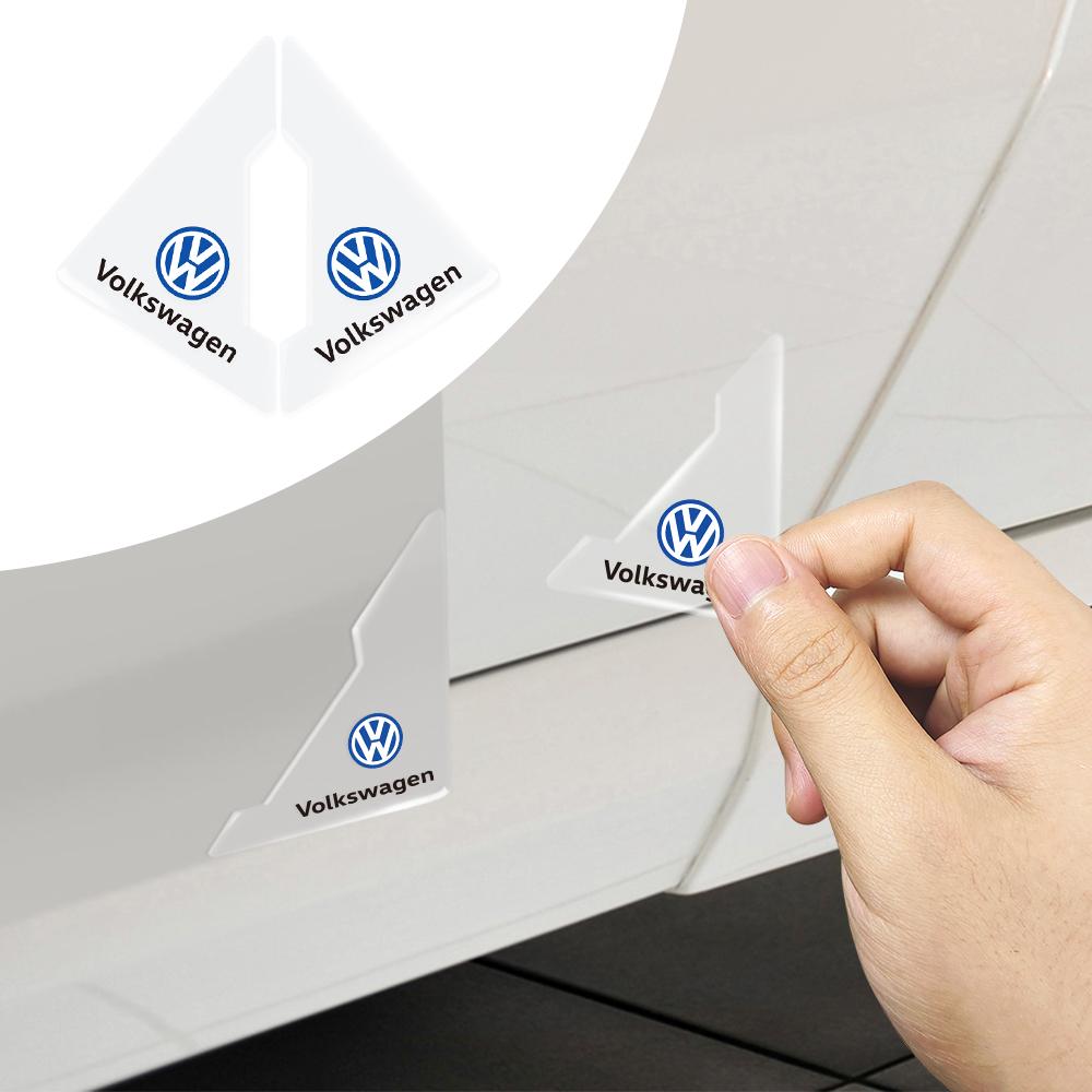2pcs Transparent Door Corner Anti-collision Protector Stickers For VW Jetta Golf Beetle CC EOS GTI MK4 Volkswagen Accessories zk1