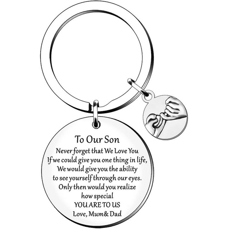 Оптовый брелок из нержавеющей стали в подарок на День отца и День матери тете и племяннику современный и простой стиль