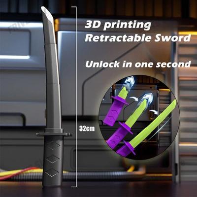 Новый 3D Гравитационный Катана Меч Форма Банана Выдвижные Мечи Декомпрессия Самурай Игрушечный Нож Косплей Реквизит Детский Подарок Поделки Игрушка