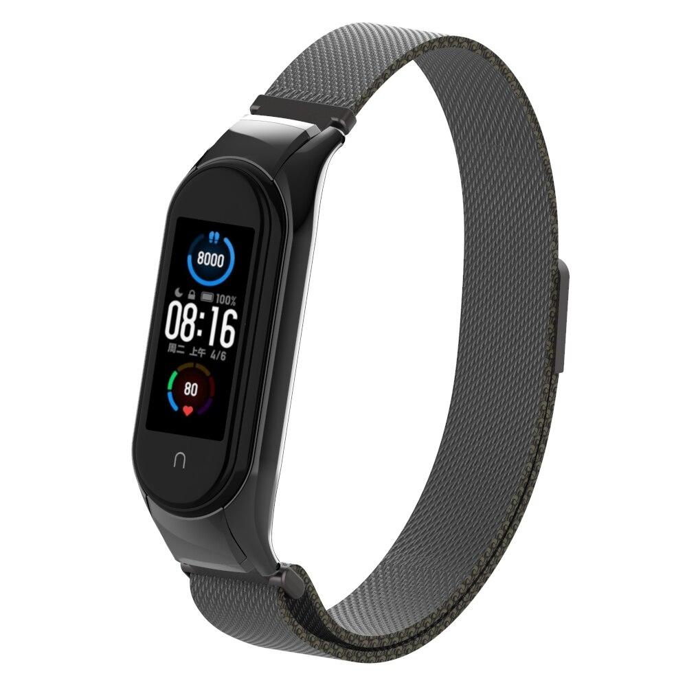 Ремешок для Xiaomi Mi Band 4 5 6, магнитный металлический браслет на запястье, браслет из нержавеющей стали Pulseira MIband для mi Band 6 Mi Band 5 4 3, браслет