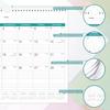 2026 Wall Calendar - Desk/Wall Calendar 2026, Jan.2026 - Dec.2026, 11-1/2"x14.68", Ruled Blocks, Spiral Bound, Monthly Calendar