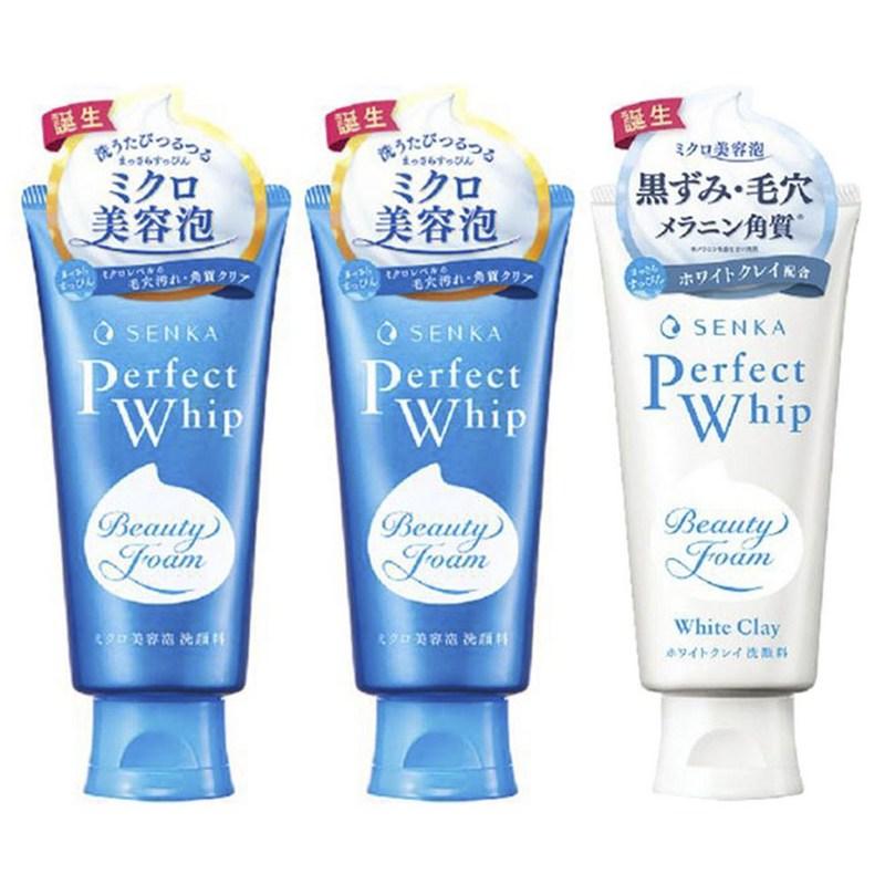 Senka Perfect Whip Facial Wash 120g 2 pcs + Perfect Whip White Clay 120g, 1 set