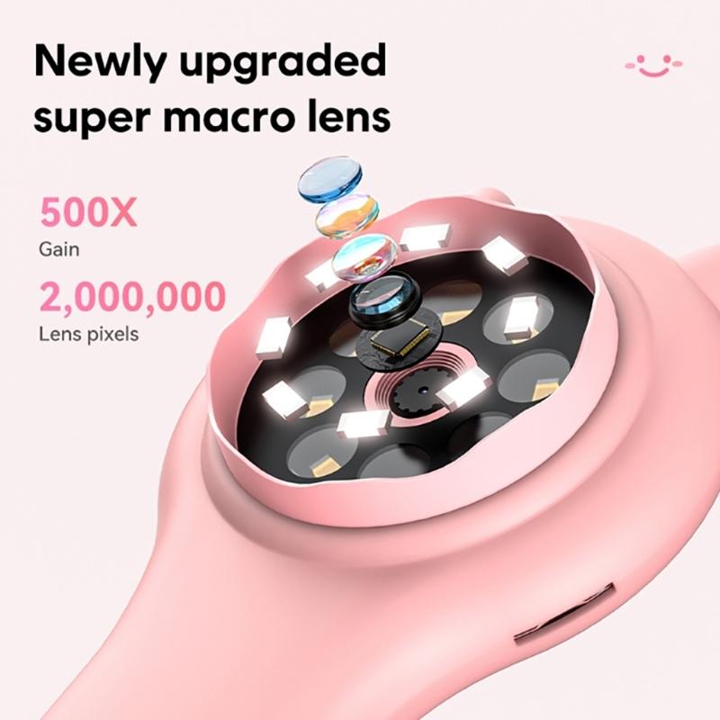 Digital Microscope Handheld Magnifying Glass 2inch IPS Color Screen Science Toys 500x Magnification Pocket Microscopes