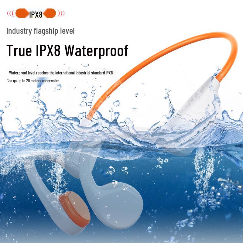 X7s Bone Conduction IPX8 Waterproof Bluetooth Earphones, 32GB Memory, Noise-Cancelling, for Swimming & Running
