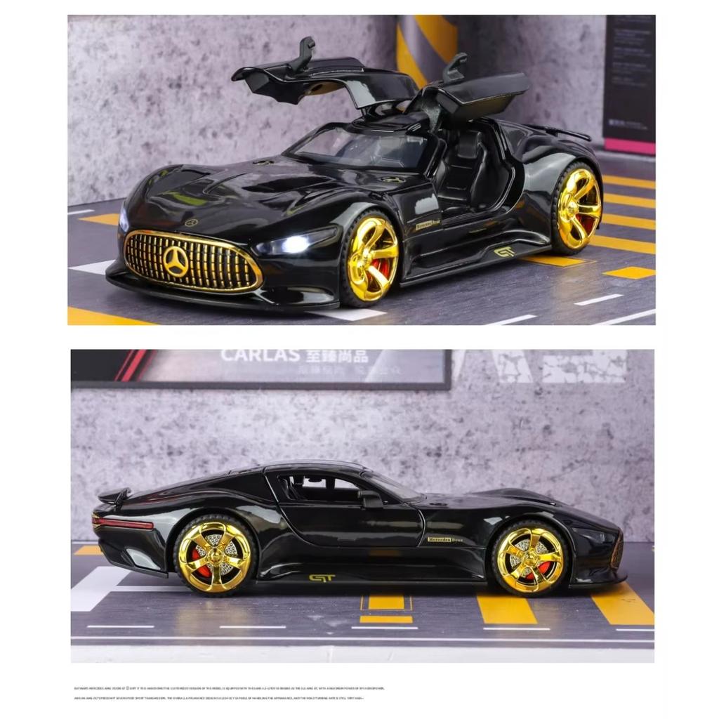 1/32 Scale Benzs Vision GT Alloy Concept Sports Car Model Diecast Metal Racing Car Vehicles Model Sound Light Simulation Kids Toy Gift