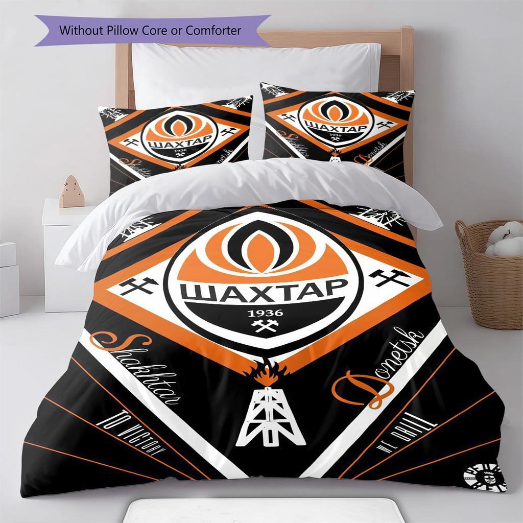 FC Shakhtar Donetsk RugPattern Bedding Quilt Set Quilt Cover Pillowcase Home Decoration Birthday Gift (1 * duvet cover + 2 * pillowcase, without core)