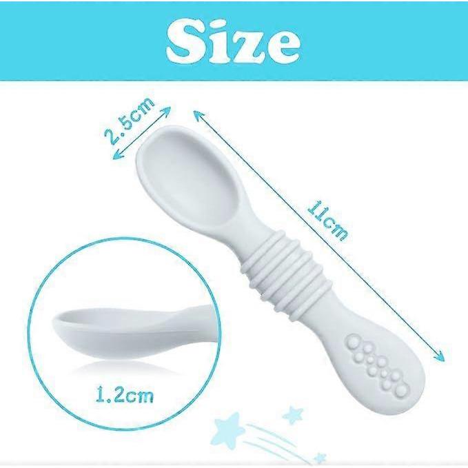 3 Pieces Silicone Teething Spoons for Kids and Babies, Expert Recommended for Weaning
