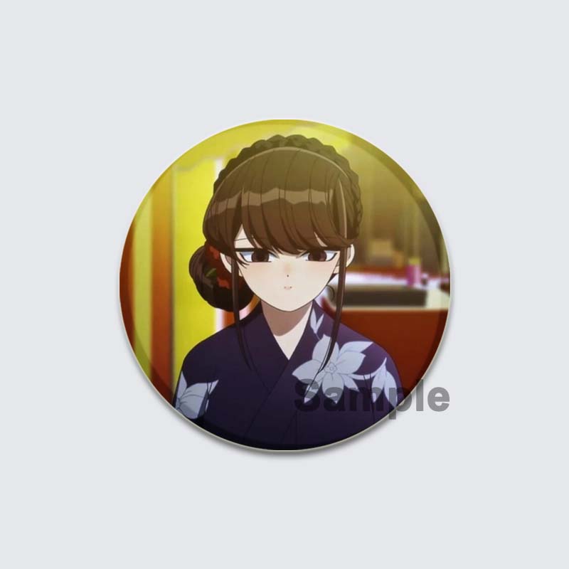 32/44/58 мм Komi Can T Communicate Круглая булавка Милая мультяшная застежка-брошь для рюкзака Аксессуары для одежды Аниме Коллекция Значков Украшения