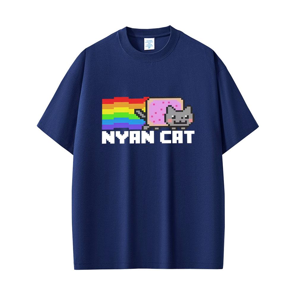 Game Rainbow Nyan Cat Funny Meme Tshirt Unisex Women Fashion Casual Cotton T Shirt Unisex Cute Kawaii Oversized Tshirts Fans Gift