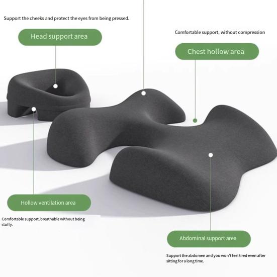 Yousheng Face Down Pillow Memory Foam Head Cushion Chest Cushion Massage Prone Cushion for Home SPA Sleep Postoperative Recovery