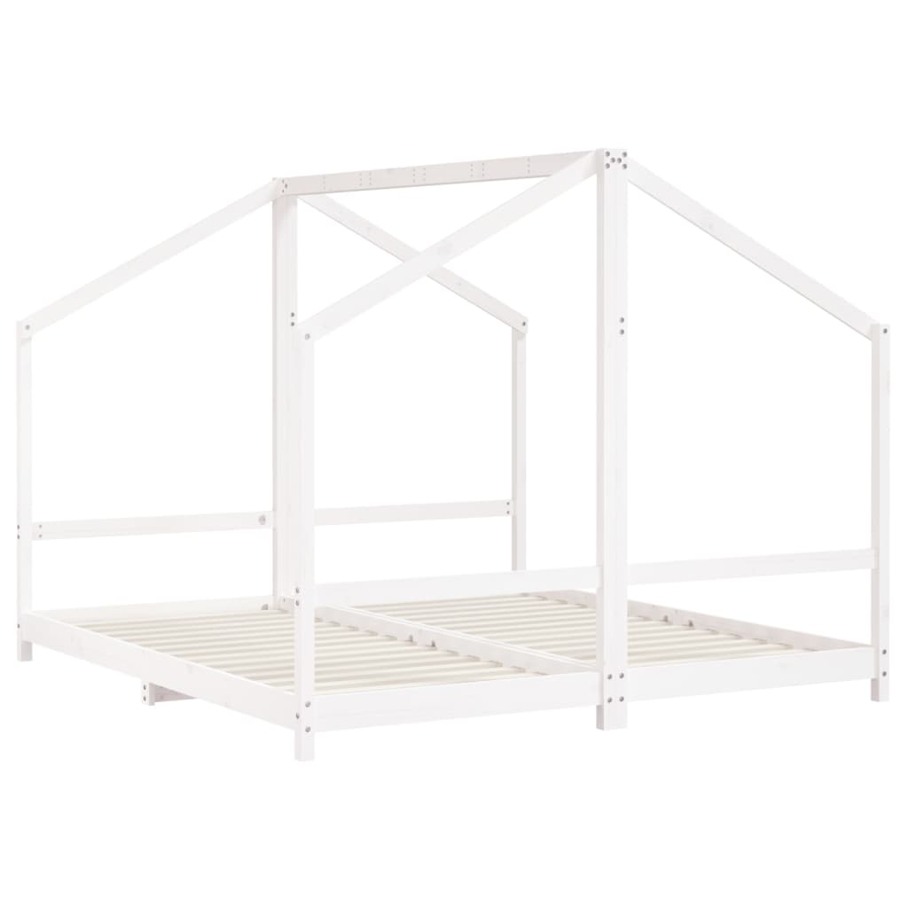 Kids Bed White 2*(90*200) cm Solid Pine Wood