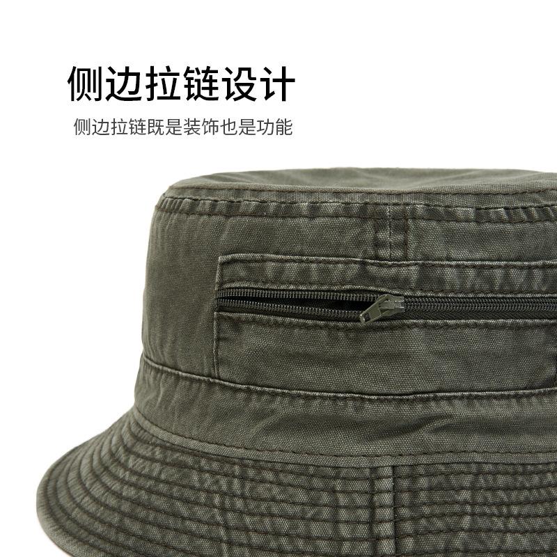 Western washed denim fisherman basin hat men's and women's travel camping outdoor mountaineering hat summer sunscreen sunshade fishing hat