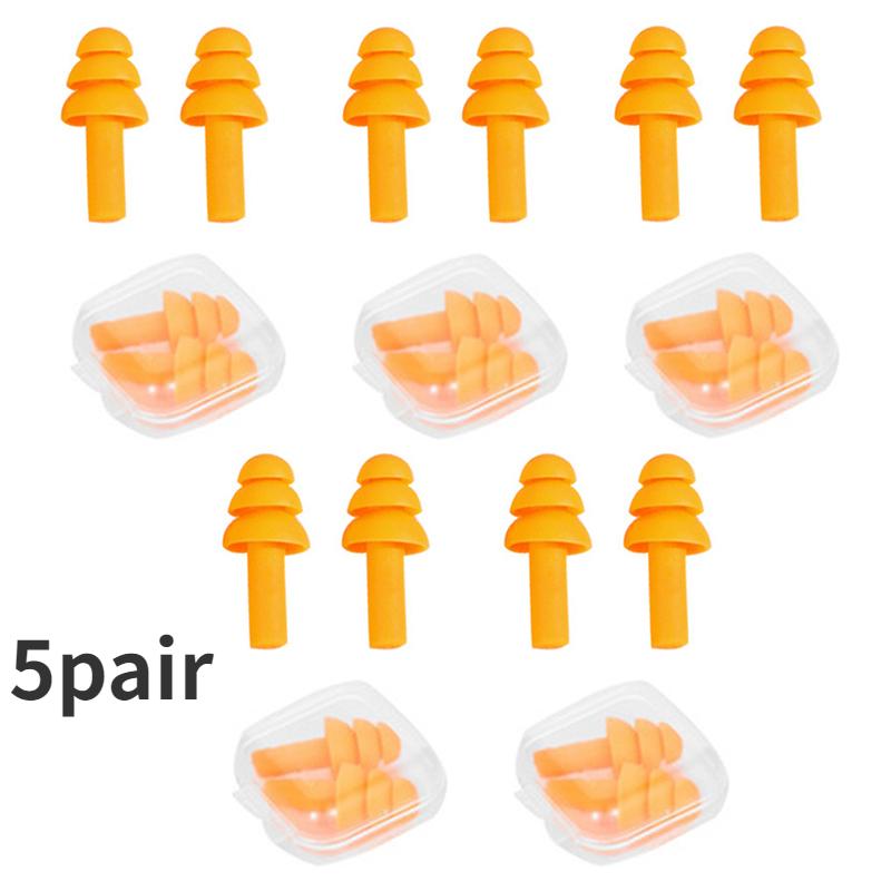 10 пар силиконовых берушей для снижения шума, комфортные беруши, мягкие водонепроницаемые беруши для плавания, водонепроницаемые, изоляционные, с шумоподавлением для сна