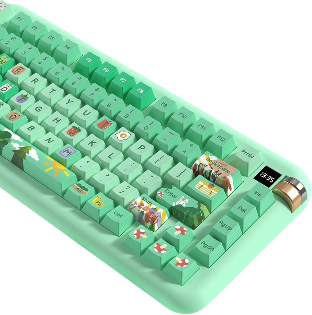 Тематические колпачки для клавиш 158 колпачков для клавиш из ПБТ. Набор специальных колпачков для клавиш MDA подходит для переключателей Cherry MX 61/87/104/108 и других механических клавиатур. (клубника)