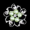 Fashion Alloy Crystal Pearl Bead Inlay Brooch