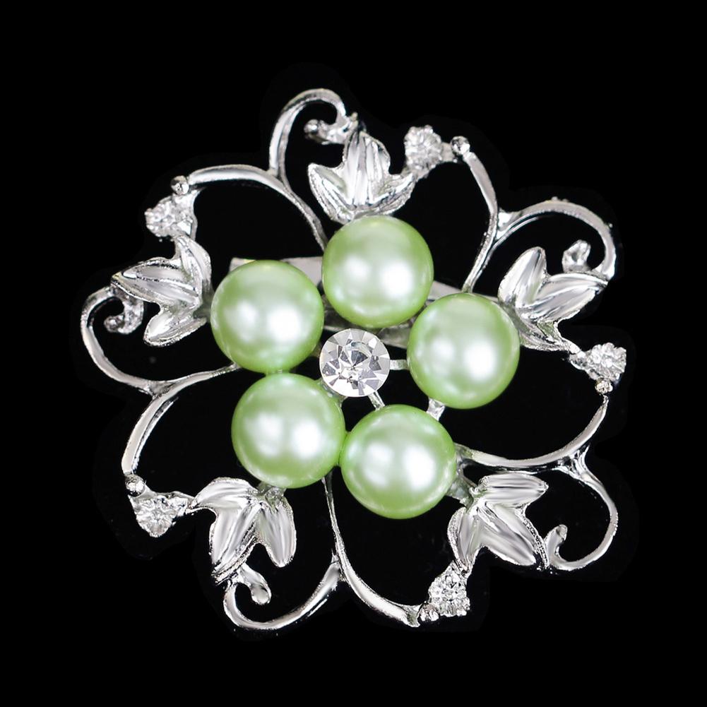 Fashion Alloy Crystal Pearl Bead Inlay Brooch