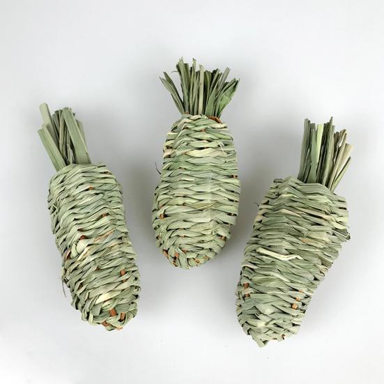 Игрушка для маленьких животных, натуральная трава, плетение ручной работы, игрушка для шлифования зубов, хомяк, кролик, морковь