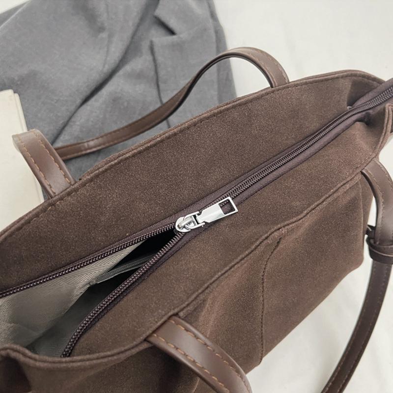 Yogodlns Замшевые сумки через плечо для женщин, вместительные сумки-тоуты, легкая сумка под мышкой, повседневная сумка-шоппер, однотонная дорожная сумка-ведро