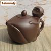 320 мл чайники ручной работы из фиолетовой глины Исин, ручной работы, горшок с изображением обезьяны и персика, чайник из необработанной руды, фиолетовый глиняный чайник, китайский чайный набор «Цзыша»