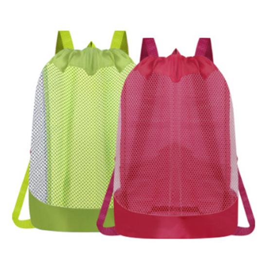 Складная сумка для хранения большой вместимости, пляжная сумка, прозрачный сетчатый дизайн, легкий рюкзак для плавания, органайзер для пляжных игрушек