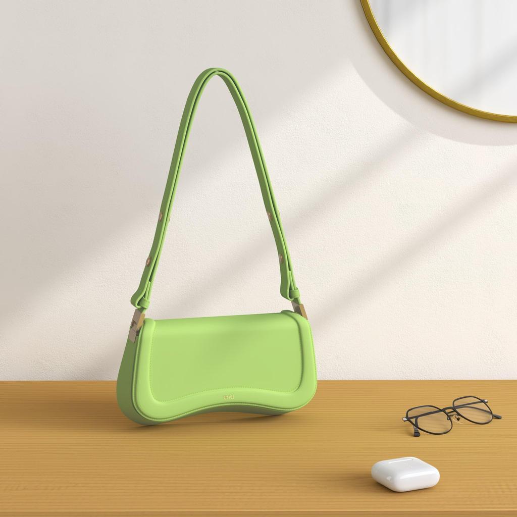 Joy Bag 2WAY Crossbody Bag Small Shoulder Bag Adjustable Length Mini Crossbody Bag Style Lightweight Cute Small Bag [JW PEI] Women's 90's (Green)