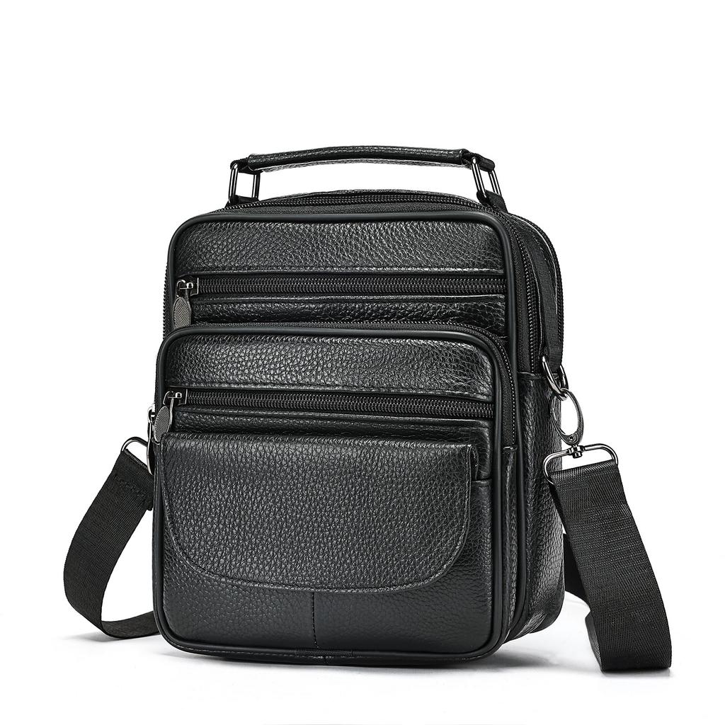 Горячая Распродажа Натуральная Кожаная Мужская Сумка Через Плечо для Повседневных Путешествий, Мужская Сумка с Высококачественным Кожаным Ощущением, Маленькая Сумка на Плечо с Простым Дизайном