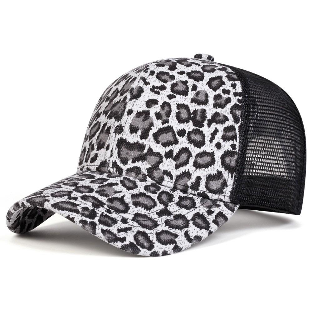 Adjustable Leopard Print Baseball Cap Soft Mesh Peaked Hat Casual Visor Hat  Unisex