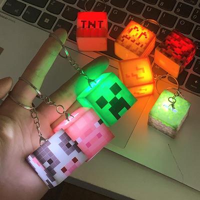 Тема игры Mc Окружающий Светодиодный фонарик-брелок, Перезаряжаемый через USB, Мини-фонарик, Брелок, Подвеска для рюкзака, Детские подарки, Светодиодный ночник