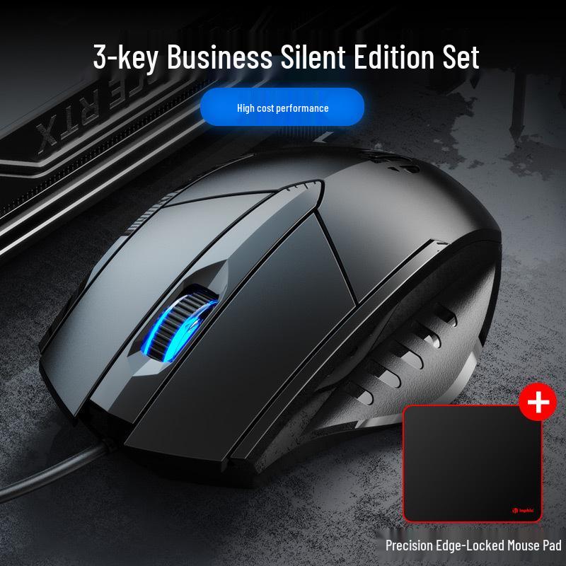 PW1 Silent Wired Gaming Mouse – Mechanical, Noiseless, for Boys & Girls, Compatible with Large Laptops & Office Computers