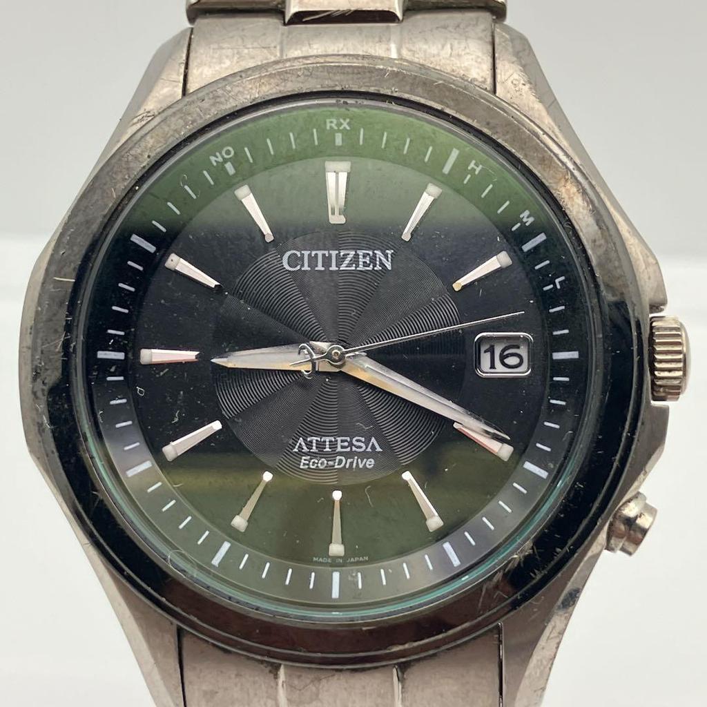 Б/у Рабочие часы CITIZEN ATTESA Eco Drive черный циферблат дата