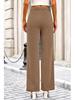 Женские эластичные повседневные брюки с высокой посадкой, пуговицей и карманами