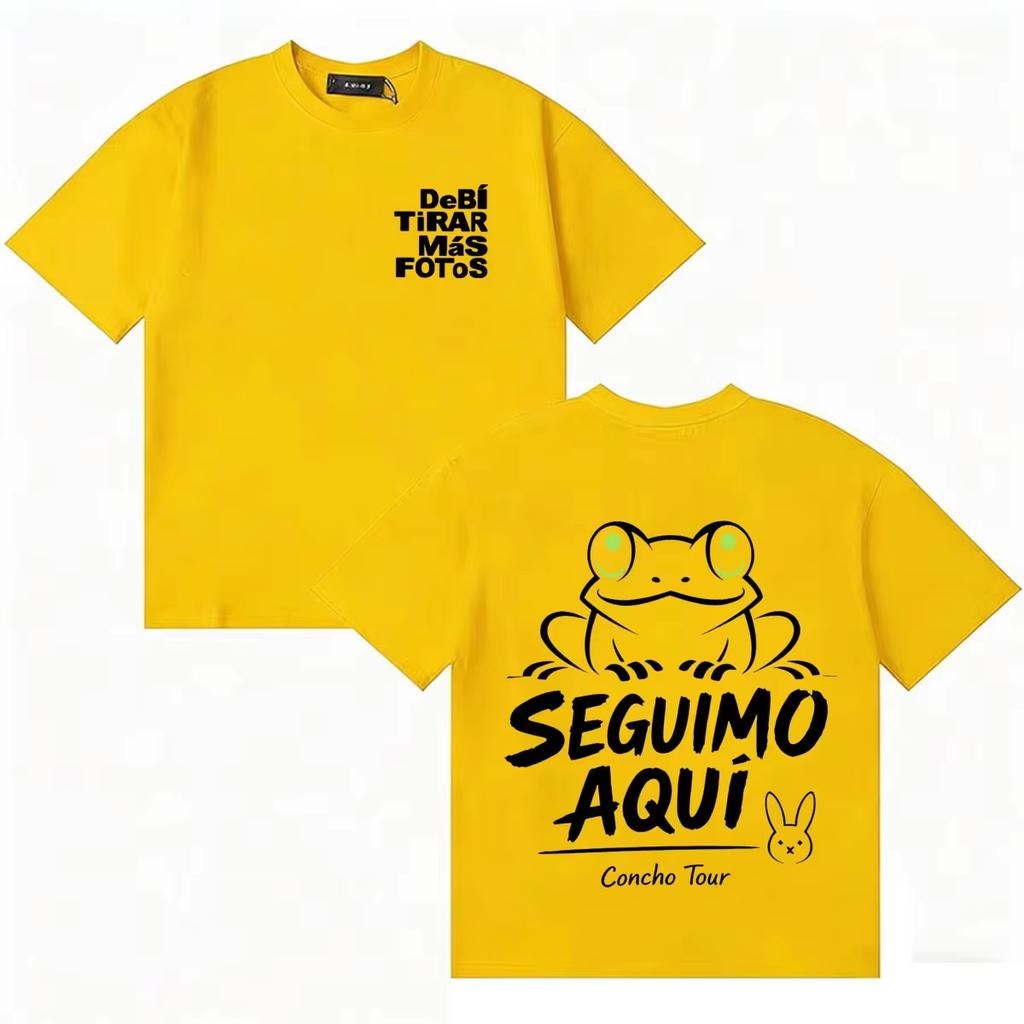 Hot Selling Unisex Loose Crew Neck Teen T-Shirt Printed With Patterns Of Rapper Bad Bunny And Debi T-shirt