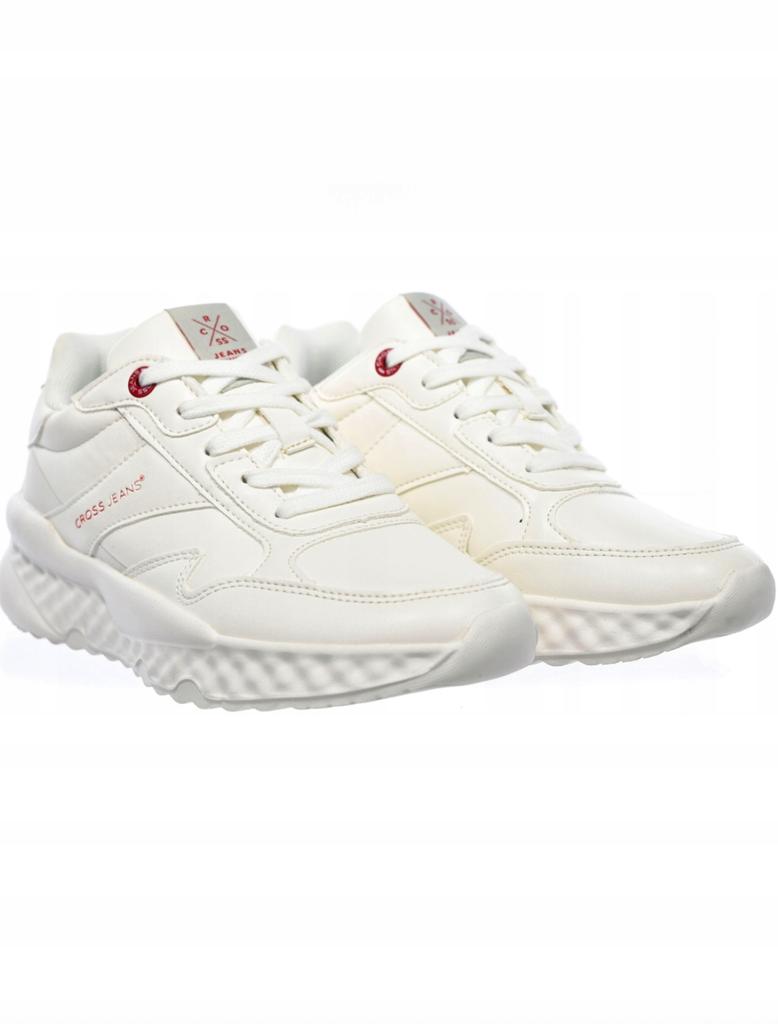 Cross Jeans KK2R4020 white unisex sports sneakers with laces
