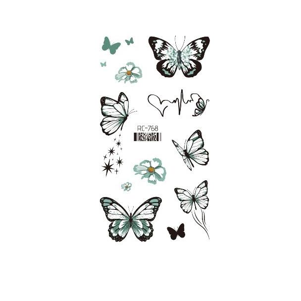 Dark Butterfly Sexy Waterproof Temporary Tattoo Sticker India Women Back Waist Flash Tatoo Girl Body Art Fake Tattoos Realistic