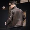Ретро тренд овчина кожа кожаная куртка мужская красивая локомотив кожаная куртка зеленая тонкая кожаная куртка куртка