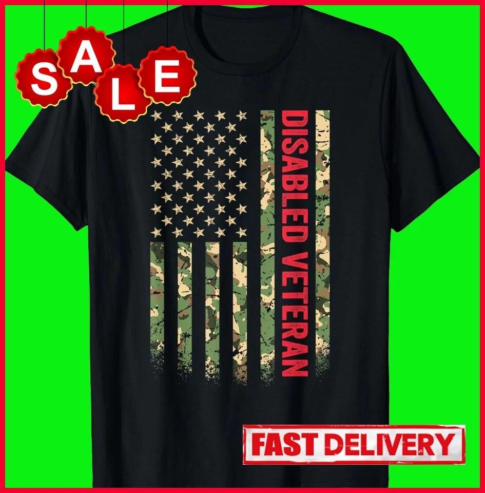 Disabled Veteran For Dad Grandpa Veteran American Flag T-Shirt Unisex T-Shirt