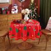 Рождественская елка Санта Красная Круглая Скатерть Водонепроницаемая Праздничные Обеденные Украшения для Дома
