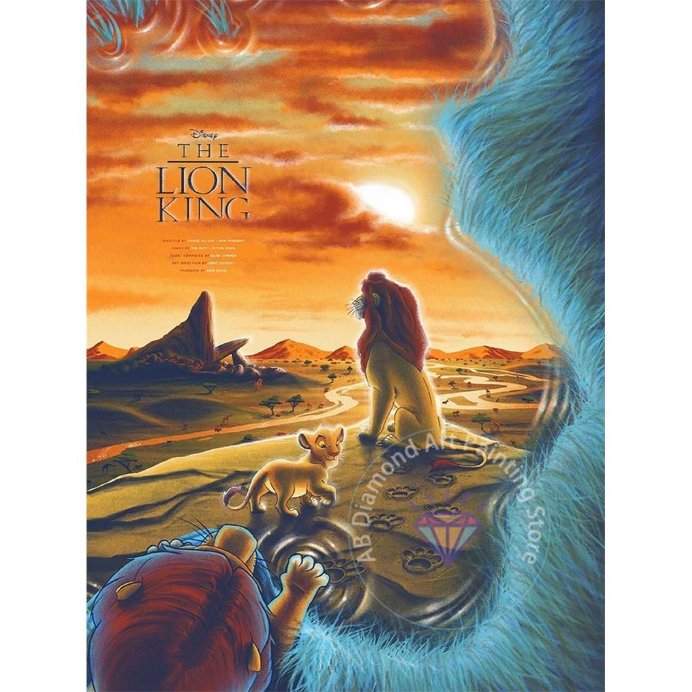 Набор для алмазной живописи «Король Лев» 5D DIY Алмазная вышивка крестом Искусство ручной работы Подарки для взрослых и детей Домашний декор