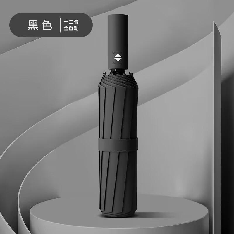 Fully Automatic 12-bone Large Sun Umbrella, Folding Vinyl Sunscreen Parasol, Weather and Rain Umbrella Can Be