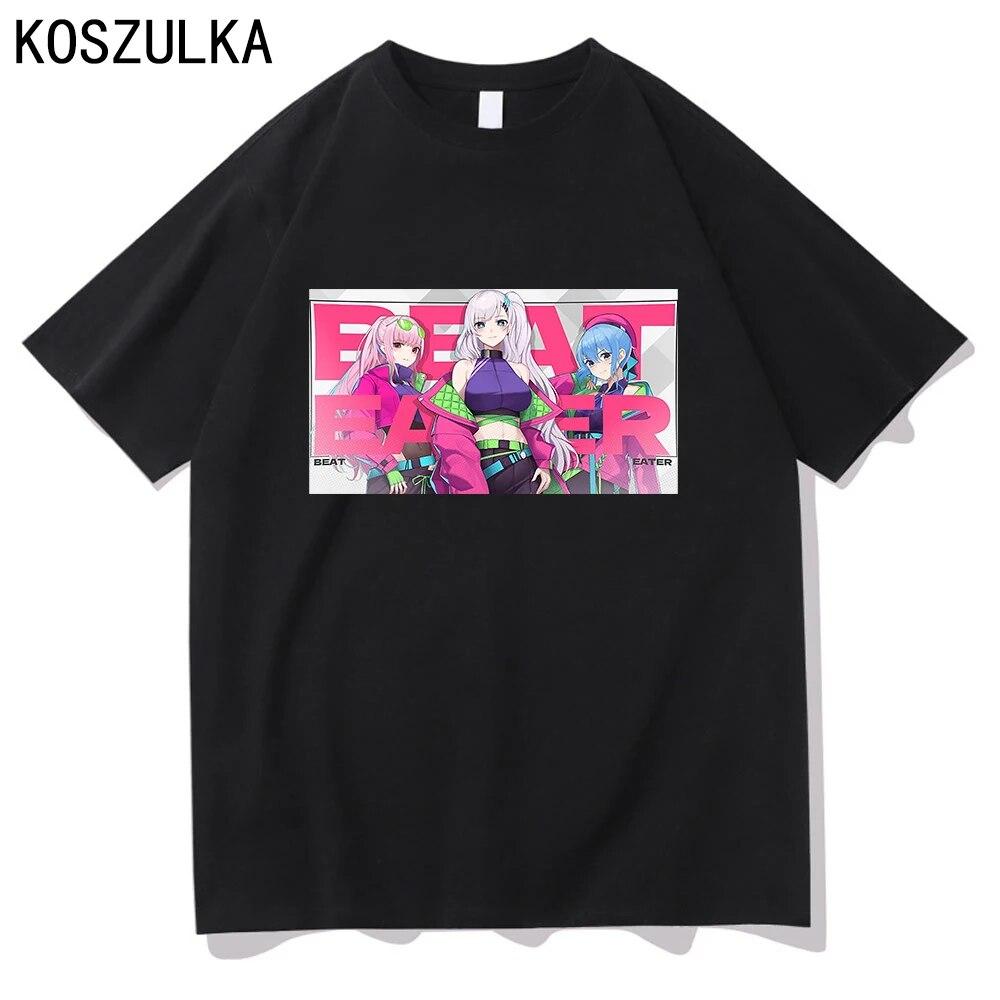 Футболка Calliope Anime Hololive Suisei, хлопковая футболка, летние футболки Kawaii Pavolia Reine, одежда, забавная женская/мужская толстовка унисекс