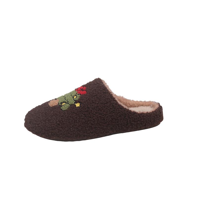 Новый удобный дом милый мультяшный Гринч 2025 зимние хлопковые тапочки женские парные теплые хлопковые тапочки