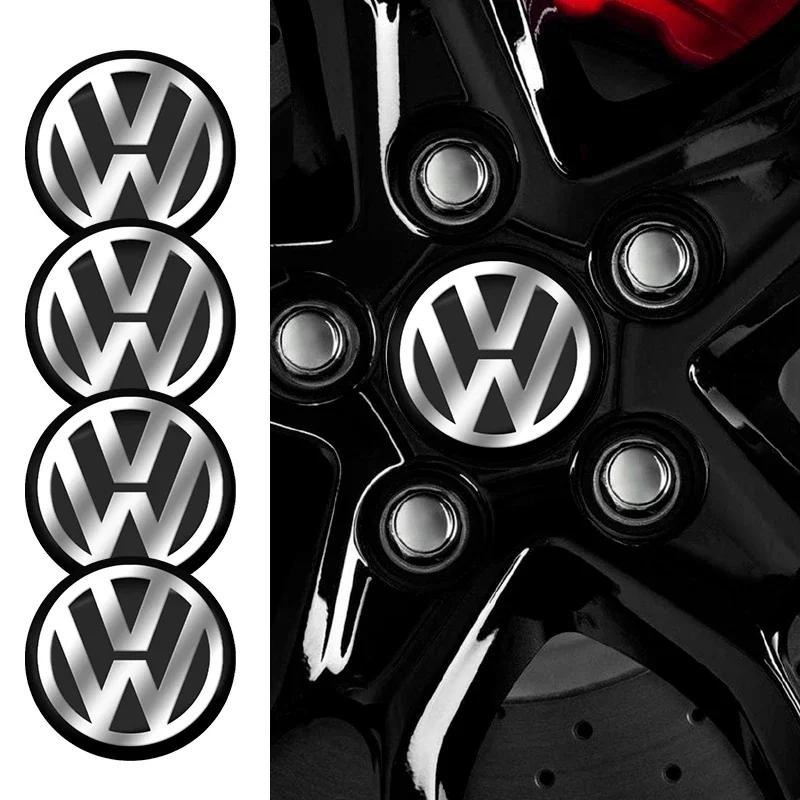 Для Volkswagen 4 шт. 56 мм Колпачки ступицы колеса автомобиля Значок Логотип Эмблема Наклейка Декаль Для VW GTI Atlas Jetta Touareg Variant Golf Po
