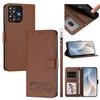 Happy Heart Pattern Magnetic Closure Vegan Leather Phone Case With Wrist Strap For ZTE Blade A56 4G