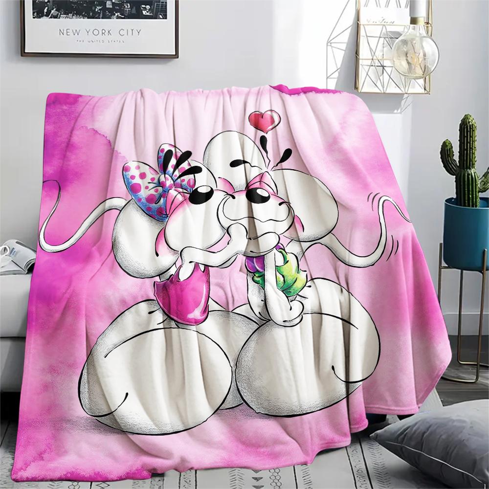 1Pc Diddl Cute Print Flannel Blanket, High quality Comfortable for All Seasons, Home Decor, Warmth and Comfort, Perfect for Christmas Gifts 35
