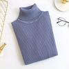 Women Bottom Sweater Turtleneck Long Sleeve Slim Fit Knitting Tops Solid Color Ribbed Tops Daily Wear