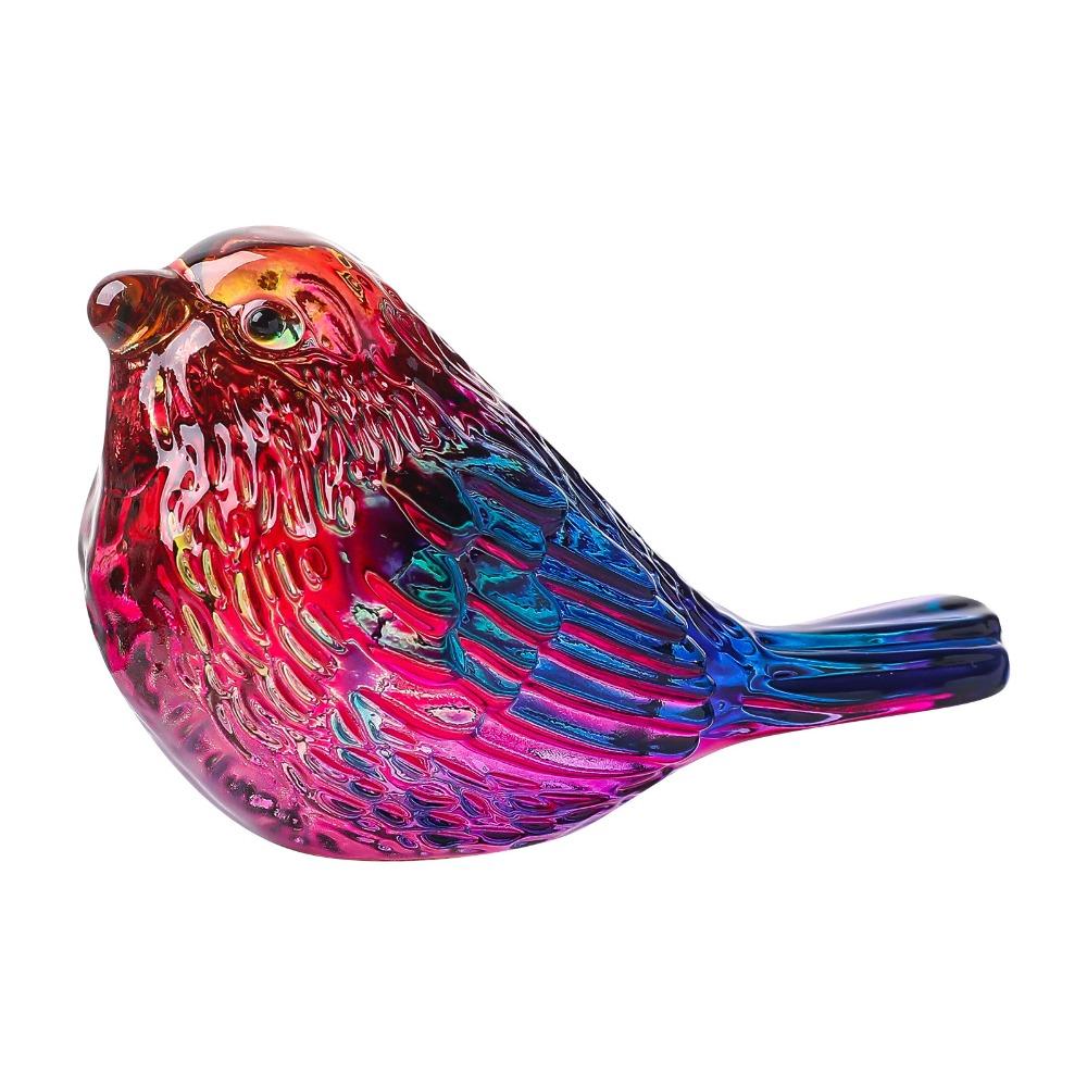 Funny Colorful Crystal Bird Ornaments Handicraft Nordic Lucky Bird Figurine Unique Bird Statue Crafts Table Decoration